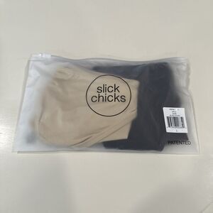 Slick Chick Underwear Size L Beige & Black 2 Pack Side Hook Closure Both Sides